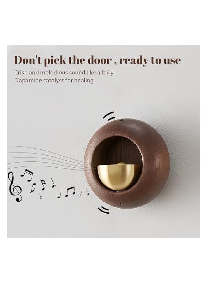erorex Japanese Style Dopamine Door Bell, Magnetic Attached Wooden Doorbell, Door Entry Chime for Business, Office, Home, Garden and More (Black Walnut) - Image 4