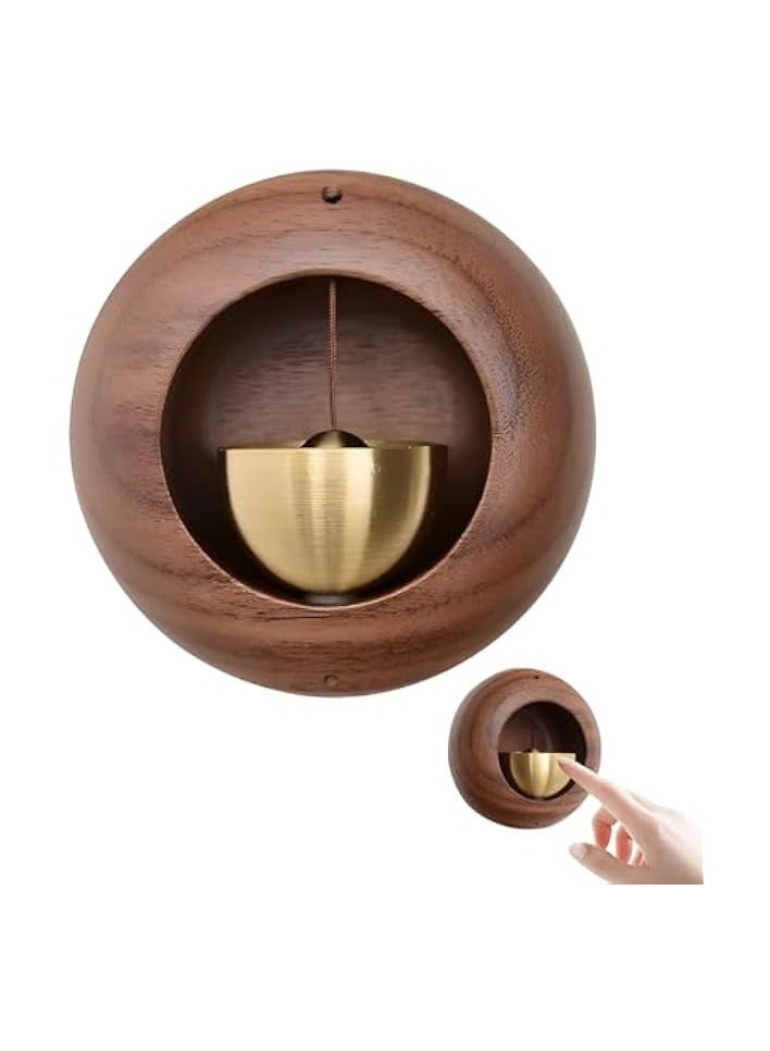 erorex Japanese Style Dopamine Door Bell, Magnetic Attached Wooden Doorbell, Door Entry Chime for Business, Office, Home, Garden and More (Black Walnut) - Image 1
