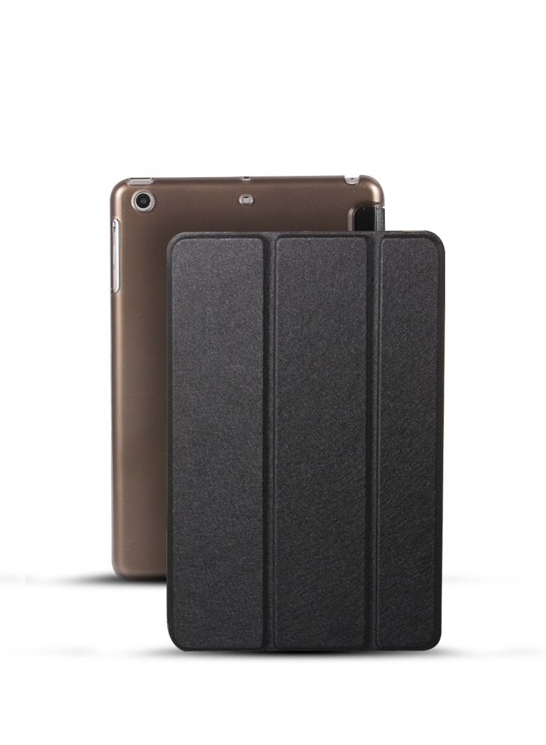 Loquat Three Fold Smart Protective Case For Black iPad