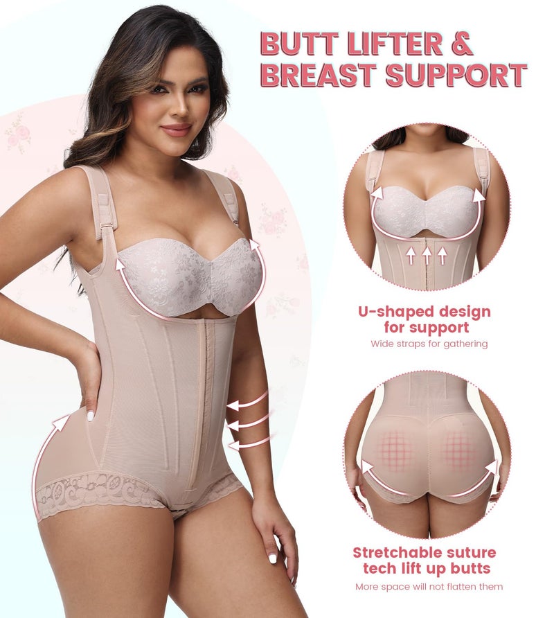 SHAPSHE Fajas Colombianas Postparto Para Mujer Body Shaper Tummy Control Abdomen Postpartum Plus Size C Section Workout Faja Shapewear Waist Trainer Cincher Corset for Women Butt Lifting Cream - Image 4