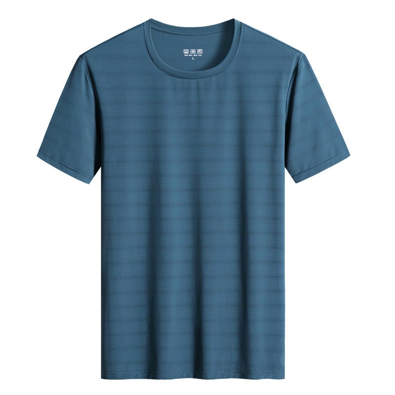 L-8Xl Ice Silk Short Sleeve Men'S Summer T-Shirt Round Neck Breathable Loose Casual Outdoor - Image 2