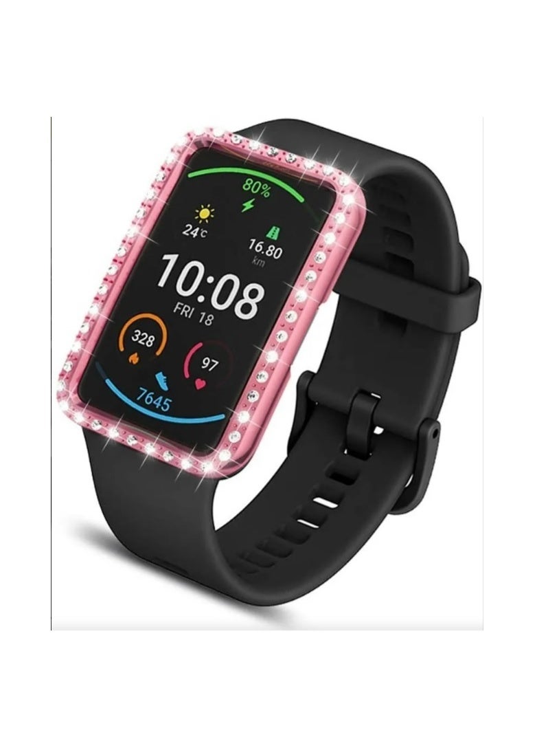 Protective Case Compatible with Huawei Band 10 Smart Watch Anti-Fall Hard PC No Screen Protective Cover Replacement for Huawei Band 10 Smartwatch Accessories (Pink) - Image 4