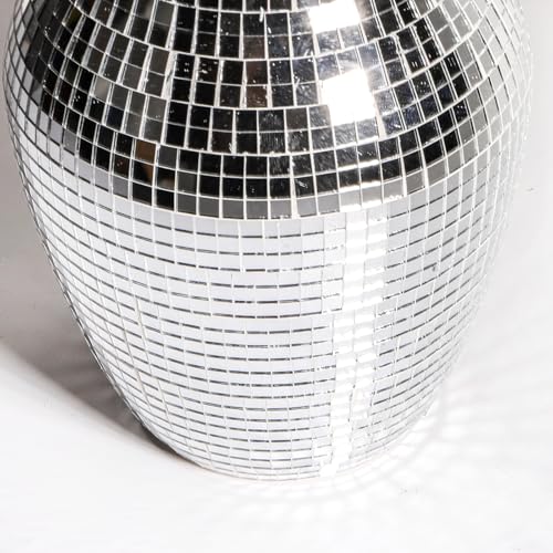 SOUJOY Disco Vase, Silver Mosaic Mirror Vase for Centerpiece, Handmade Glass Bud Vase for Wedding Flower Arrangeme, Living Room, Kitchen, Home Decor - Image 3