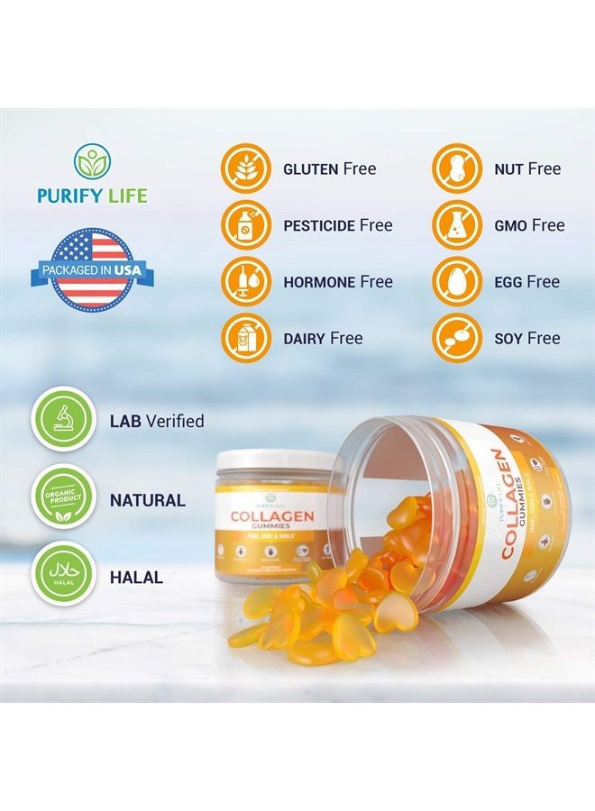 Purify Life جلوبيات الكولاجين البحرية (90 مضغوط كولاجين) جلوبيات كولاجين لنمو الشعر، بشرة وصحة أظافر أفضل، رعاية المفاصل، فيتامين مضاد للشيخوخة، تقليل المسام ومرونة، مهدرج، خالي من الجلوتين، غير معدل وراثيًا - Image 3