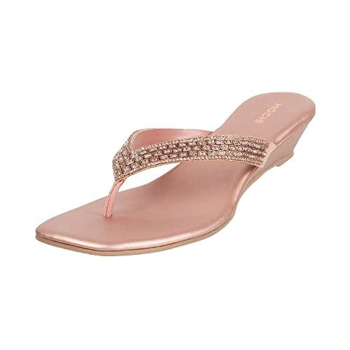 Mochi Women Rose Gold Ethinc Fashion Sandal Slip-On Uk/6 Eu/39 (35-4992), Pink,Gold - Image 1