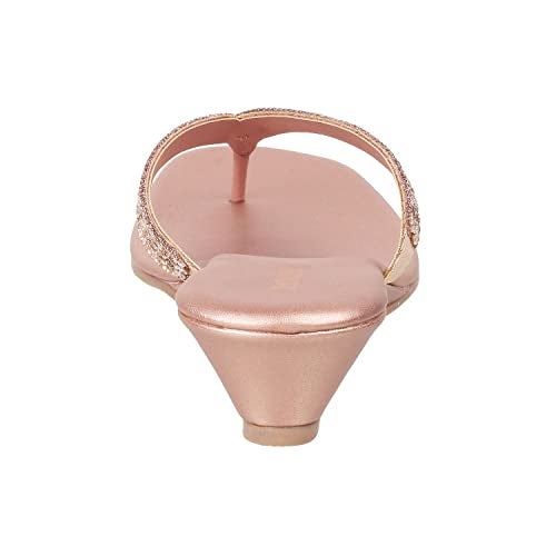 Mochi Women Rose Gold Ethinc Fashion Sandal Slip-On Uk/6 Eu/39 (35-4992), Pink,Gold - Image 4