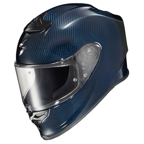 ScorpionEXO R1 Air Carbon Fiber Full Face Motorcycle Helmet with Pinlock Shield Bluetooth Ready Speaker Pockets DOT ECE Solid Gloss Blue 3XLarge - Image 3