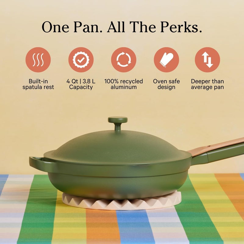 Our Place Large Always Pan 20125 4 Qt Nonstick ToxinFree Ceramic Cookware  Patented 10in1 Aluminum Frying  Saut Pan  Safe for Oven Induction  All Cooktops up to 450F  Sage - Image 2
