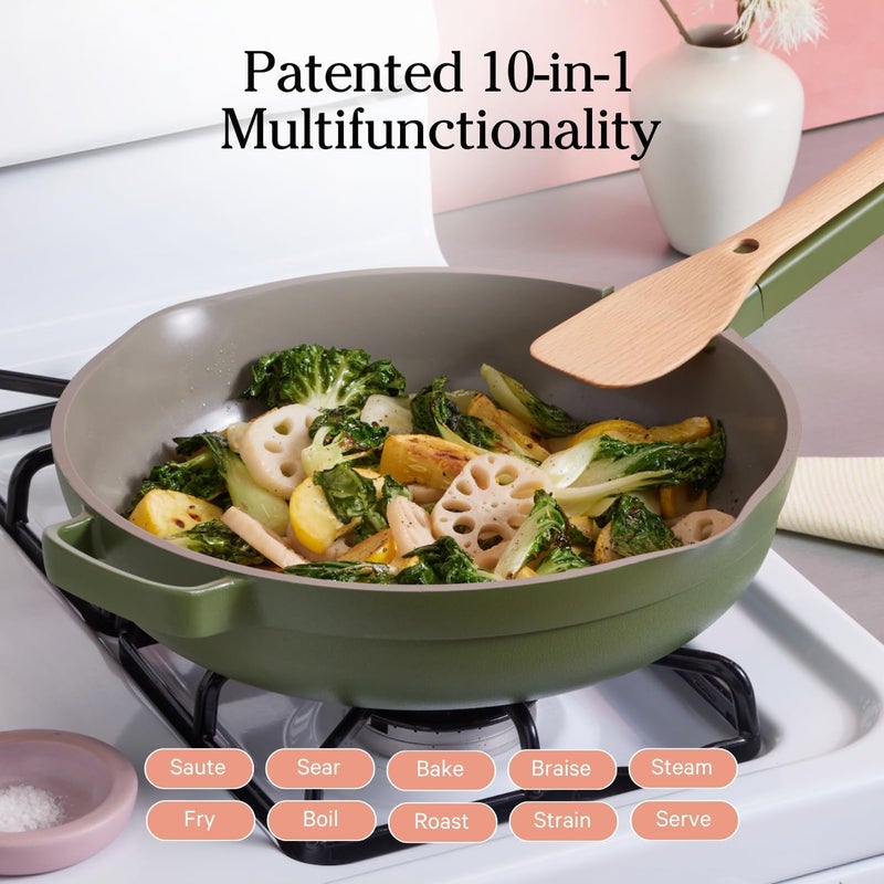 Our Place Large Always Pan 20125 4 Qt Nonstick ToxinFree Ceramic Cookware  Patented 10in1 Aluminum Frying  Saut Pan  Safe for Oven Induction  All Cooktops up to 450F  Sage - Image 4