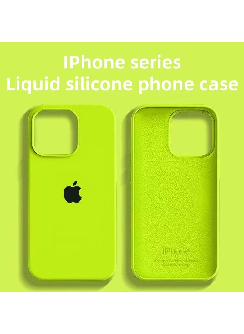 iPhone 16 Pro Silicone Case Fluorescent Green Shockproof Thin Cover, Resists Scratches,  Phone Case for iPhone 16 Pro  Silicone Case Fluorescent Green