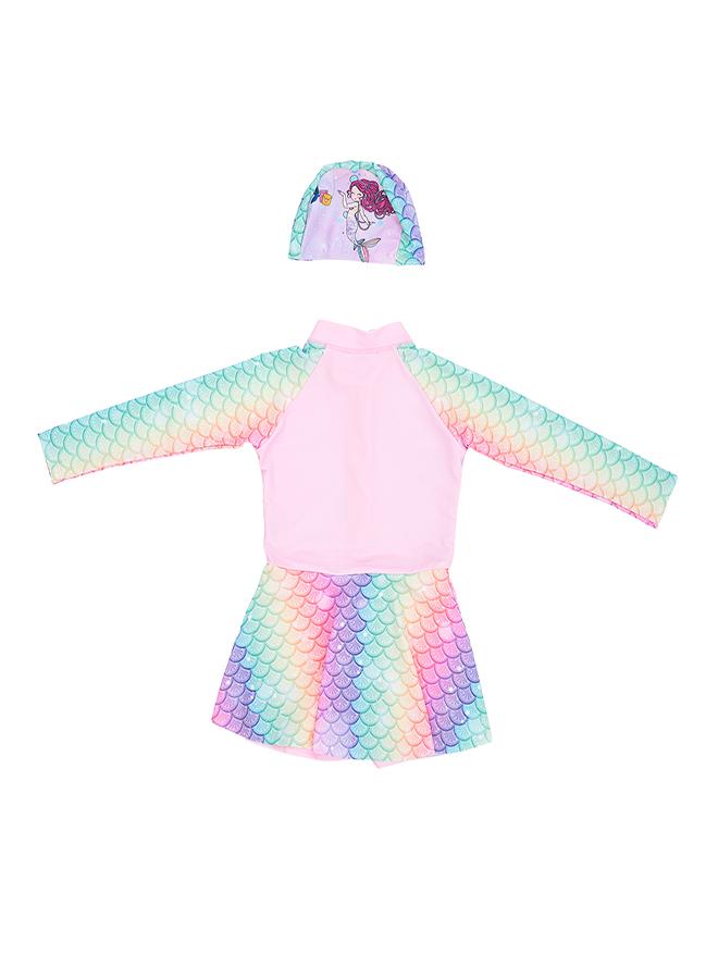 بيبي كلو فستان سباحة حورية البحر بألوان قوس قزح قطعتين للبنات - Image 3