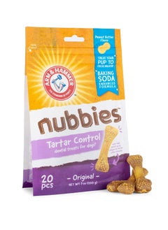 Arm & Hammer Arm & Hammer for Pets Nubbies Dental Treats for Dogs | Dental Chews Fight Bad Breath, Plaque & Tartar Without Brushing | Peanut Butter Flavor, 20 Count  - Image 1