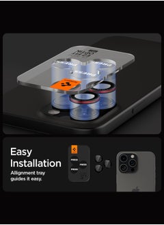 Spigen حماية شاشة عدسة كاميرا غلاستر EZ FIT OPTIK PRO لجهاز آيفون 16 برو ماكس/آيفون 16 برو/آيفون 15/14 برو ماكس/آيفون 15/14 برو - إصدار L-Series [2 حزمة]  - Image 4