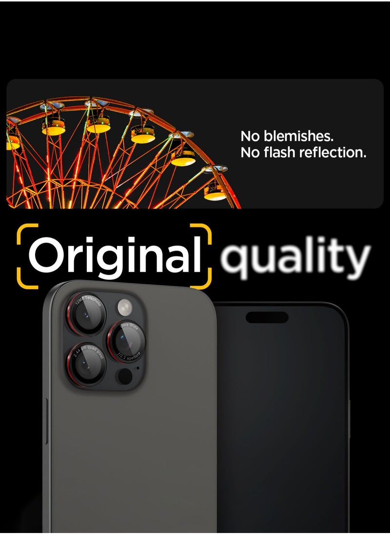Spigen - حماية شاشة عدسة كاميرا غلاستر EZ FIT OPTIK PRO لجهاز آيفون 16 برو ماكس/آيفون 16 برو/آيفون 15/14 برو ماكس/آيفون 15/14 برو - إصدار L-Series [2 حزمة] - Image 1