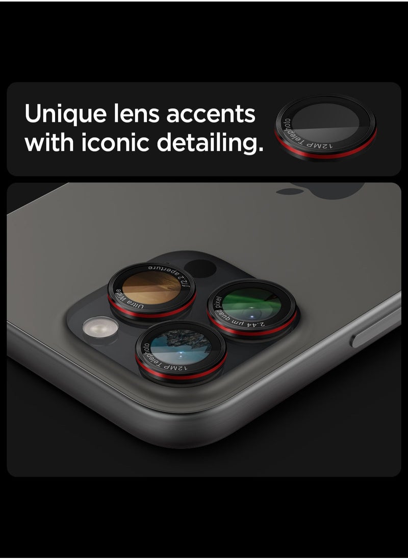 Spigen - حماية شاشة عدسة كاميرا غلاستر EZ FIT OPTIK PRO لجهاز آيفون 16 برو ماكس/آيفون 16 برو/آيفون 15/14 برو ماكس/آيفون 15/14 برو - إصدار L-Series [2 حزمة] - Image 1