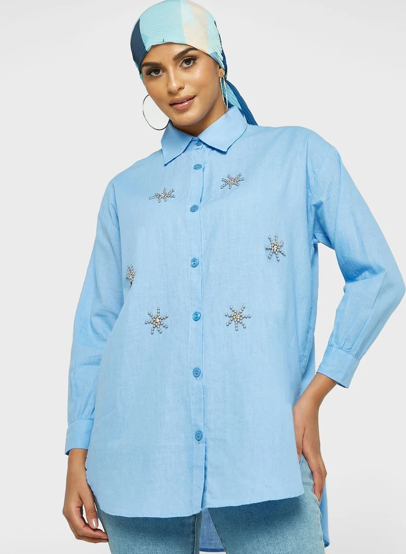 Khizana Embellished Detail Button Down Shirt