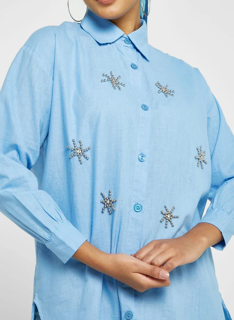 Khizana Embellished Detail Button Down Shirt