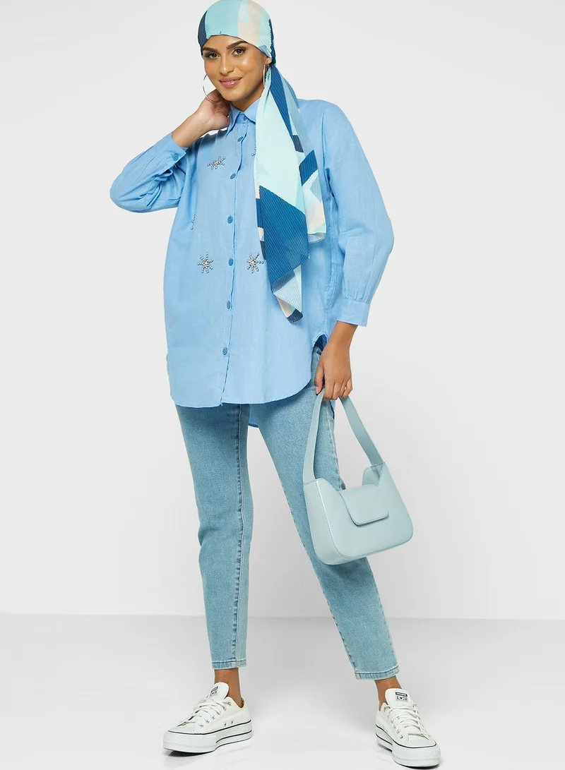 Khizana Embellished Detail Button Down Shirt