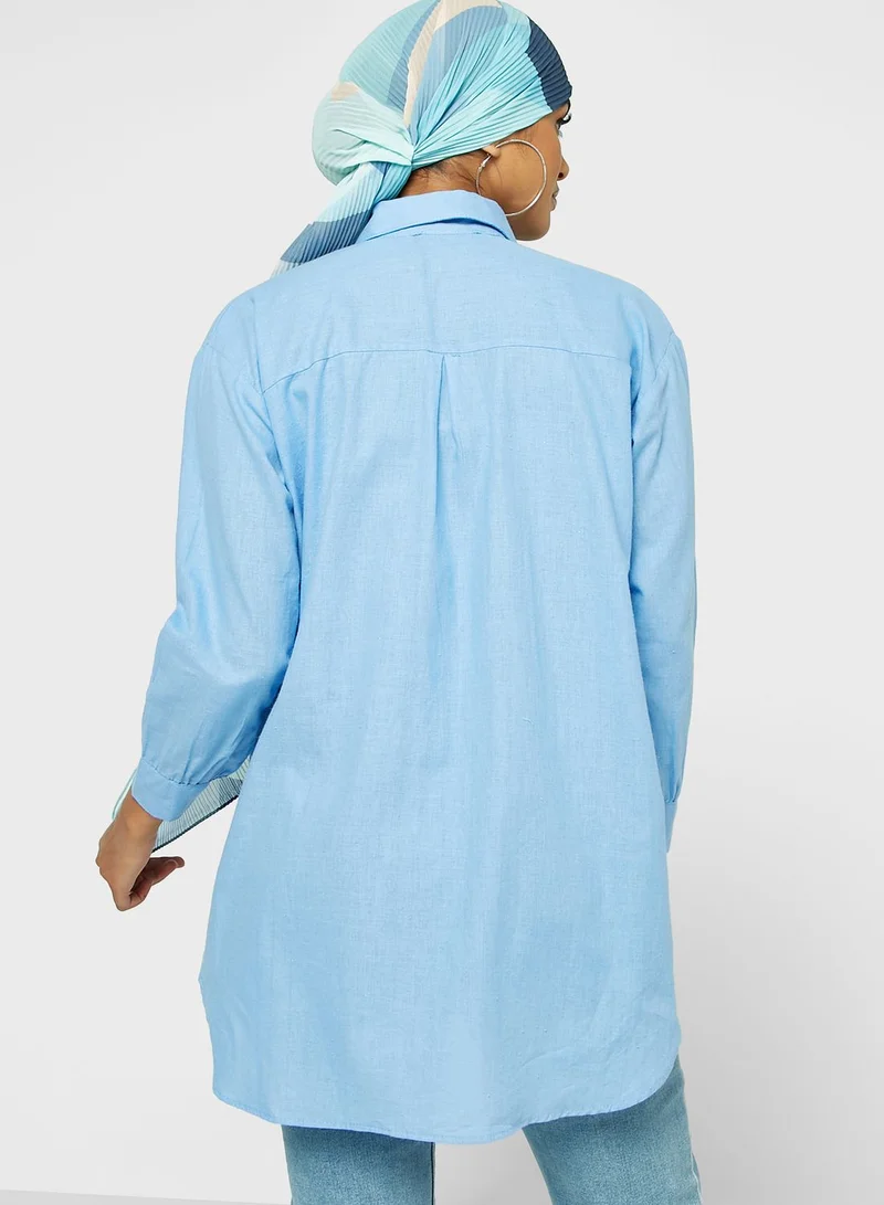 Khizana Embellished Detail Button Down Shirt