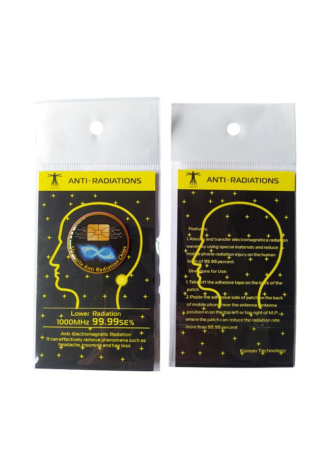 Generic E-commerce Sub-ink Shungite Energy Chip Radiation-proof Silicone Energy Mobile Phone Sticker-Color:Black  - Image 1