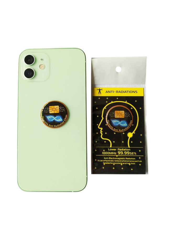 Generic E-commerce Sub-ink Shungite Energy Chip Radiation-proof Silicone Energy Mobile Phone Sticker-Color:Black  - Image 3