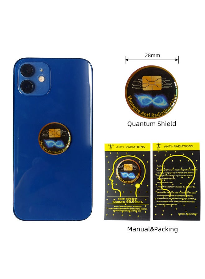 Generic E-commerce Sub-ink Shungite Energy Chip Radiation-proof Silicone Energy Mobile Phone Sticker-Color:Black  - Image 4