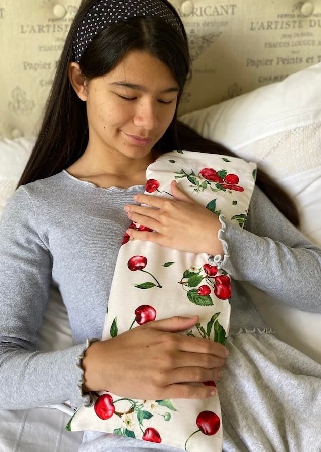 Hot Cherry Cervical/Rectangular Pillow, Natural Denim, w/Cherry case Cherry Pit-Stone, Hot/Cold, Moist Heat Pack, Pain Relief, Microwavable-Washable - Image 4