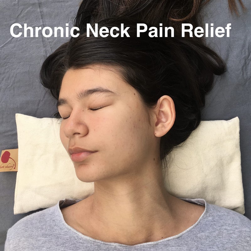 Hot Cherry Cervical/Rectangular Pillow, Natural Denim, w/Cherry case Cherry Pit-Stone, Hot/Cold, Moist Heat Pack, Pain Relief, Microwavable-Washable - Image 2