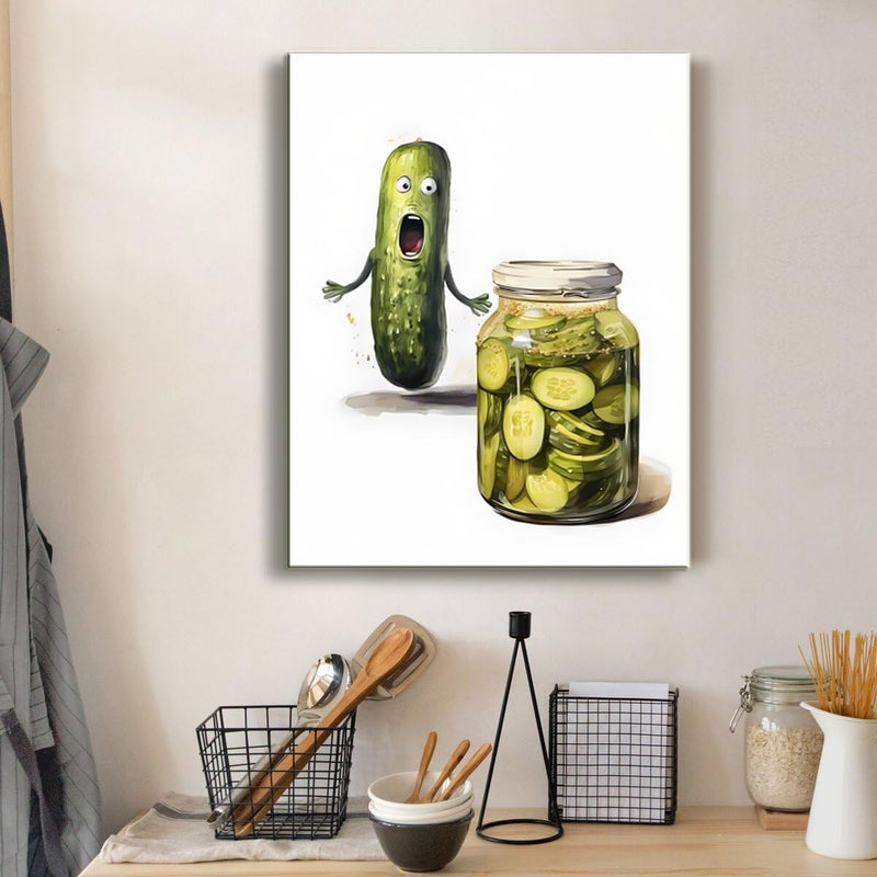 Ploceiny Funny Pickle Canvas Wall Art - Image 3