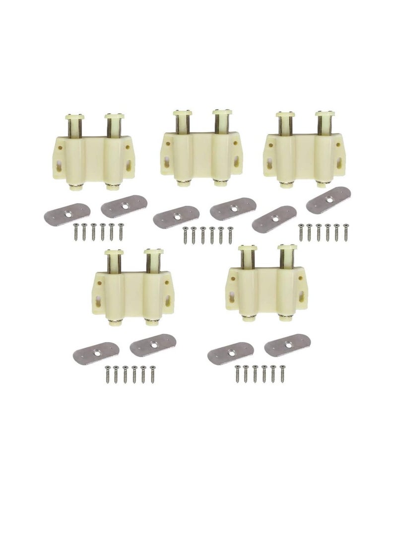 Magnetic Door Catcher Cabinet Closet Catches with SS Screws for Home Kitchen Bathroom Office Furniture (Double White, Pack of 5) - Image 1