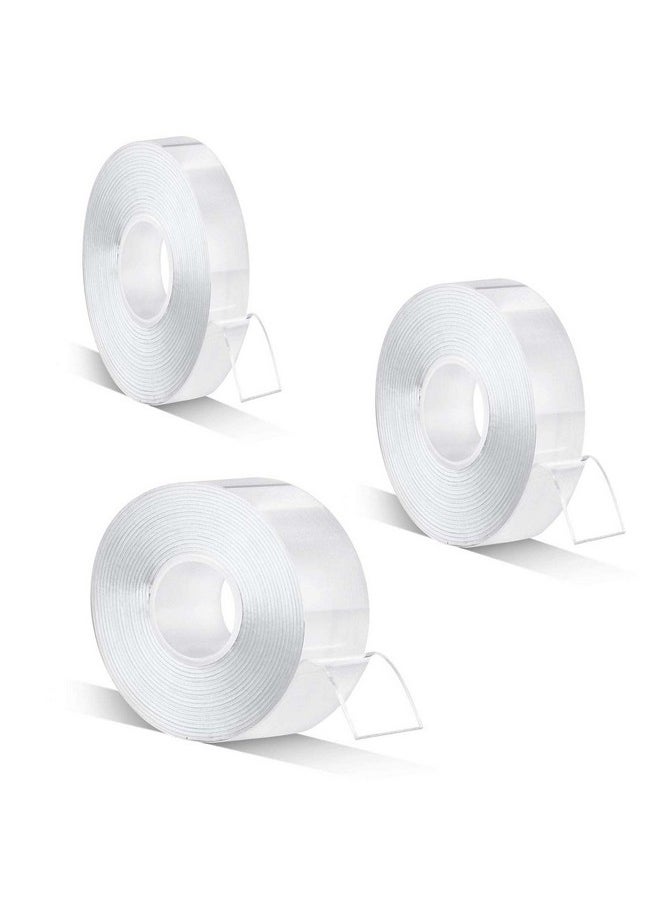 ELANE 3 Rolls Nano Tape Double Sided Heavy Duty,Clear Double Sided Tape Heavy Duty Outdoor,Double Sided Tape Heavy Duty For Wall Hanging（9.85Ft/Roll）  - Image 1