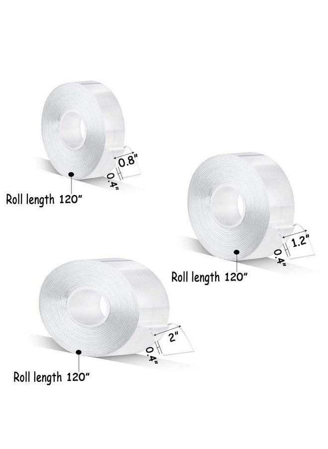 ELANE 3 Rolls Nano Tape Double Sided Heavy Duty,Clear Double Sided Tape Heavy Duty Outdoor,Double Sided Tape Heavy Duty For Wall Hanging（9.85Ft/Roll）  - Image 2