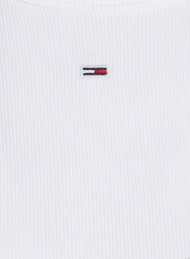 TOMMY JEANS Essential Ribbed Fitted Casual T-Shirt