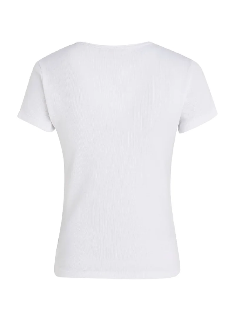 TOMMY JEANS Essential Ribbed Fitted Casual T-Shirt
