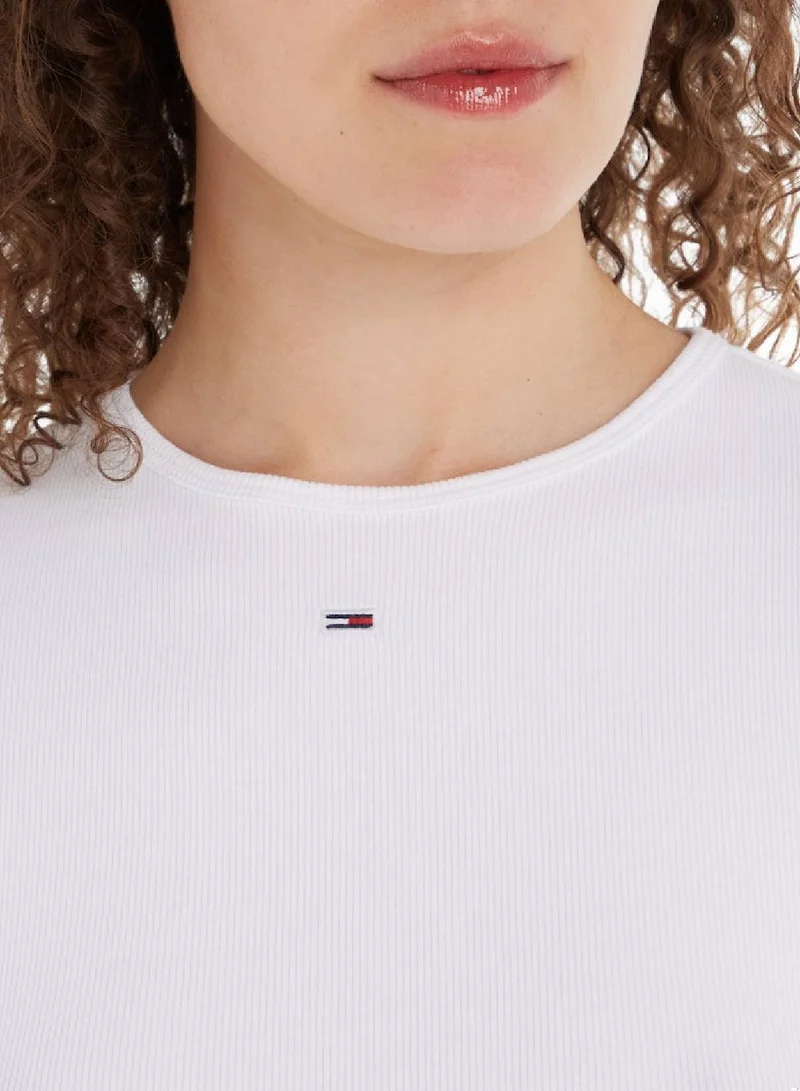 TOMMY JEANS Essential Ribbed Fitted Casual T-Shirt