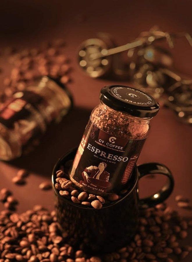 C9 Instant Flavored Espresso, Irish Hazelnut & Mocha Delight Coffee Combo | 100% Arabica | Freeze-Dried Coffee | Bold Espresso, Nutty Hazelnut & Chocolatey Mocha | Hot & Cold | Pack of 3-50g Each - Image 3