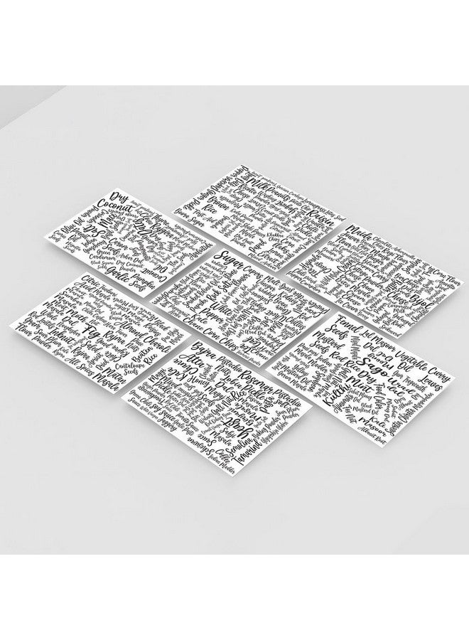 CVANU ملصقات توابل CVANU، 288 قطعة، جميع الأسماء بخط أنيق باللون الأسود، على ملصقات مكونات من الفينيل الشفاف اللاصق ذاتيًا لحاويات المطبخ - Image 2