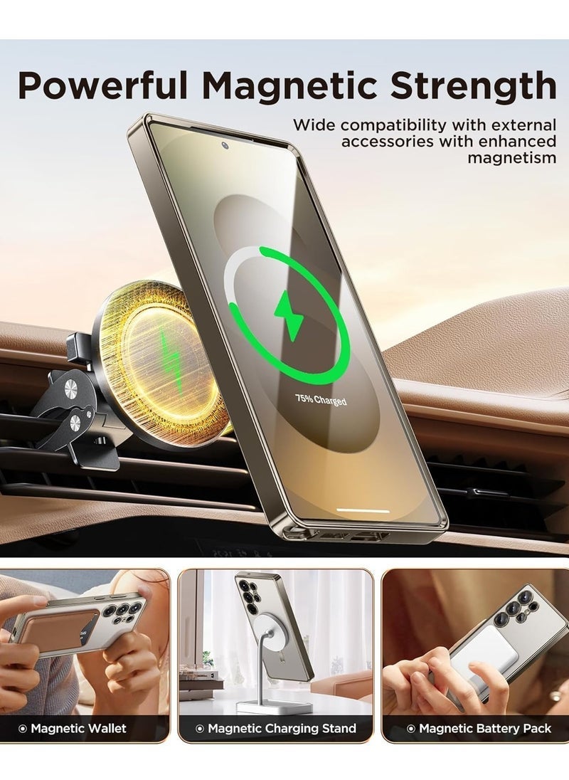 Raxoom Samsung Galaxy S25 Ultra Magnetic Case Cover 6.9 Inch â€“ Full Body Shockproof Protection with Camera Lens Guard and HD Screen Protector â€“ Wireless Charging Compatible Plating Design Anti-Scratch Phone Cover for Galaxy S25 Ultra 5G - Image 3