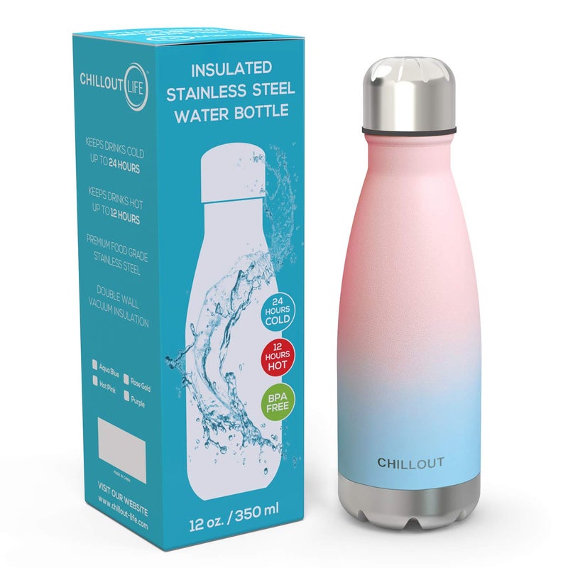 CHILLOUT LIFE Stainless Steel Water Bottle for Kids School: 12 oz Double Wall Insulated Cola Bottle Shape for Cold and Warm Drinks, BPA Free Metal Sports Bottle for Boys, Girls & Women - Image 2