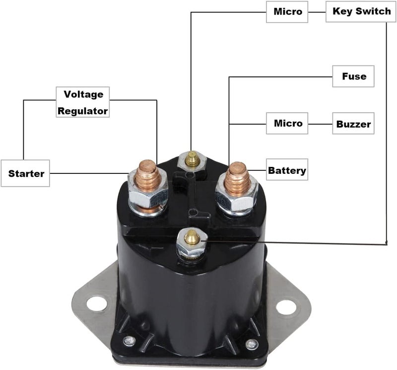 Viefow 12V Club Car Starter Solenoid,Gas Golf Cart Solenoid Fits Club Car 1984-Up DS/04+ Precedent Gas Solenoid Clubcar Replaces Part Number:1012275, 1013609, 435-154,1012275 - Image 5