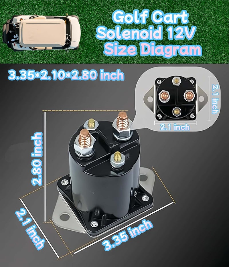 Viefow 12V Club Car Starter Solenoid,Gas Golf Cart Solenoid Fits Club Car 1984-Up DS/04+ Precedent Gas Solenoid Clubcar Replaces Part Number:1012275, 1013609, 435-154,1012275 - Image 3