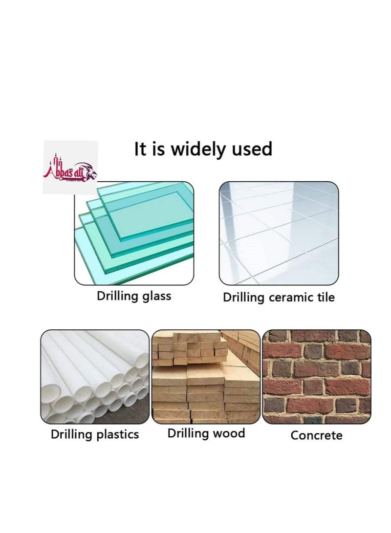 ABBASALI 10Pcs Ceramic Tile Drill Bit Set for Tile Brick Glass Plastic and Wood Concrete Drill Bit - Image 3