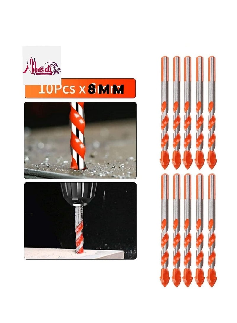ABBASALI 10Pcs Ceramic Tile Drill Bit Set for Tile Brick Glass Plastic and Wood Concrete Drill Bit - Image 5