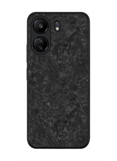 Stylizedd حافظة متينة بحافة سوداء لهاتف Xiaomi Poco C65، حافظة ناعمة ونحيفة، حواف مطاطية مرنة مضادة للسقوط، غطاء رفيع من جل TPU - نسيج رخامي أسود  - Image 1