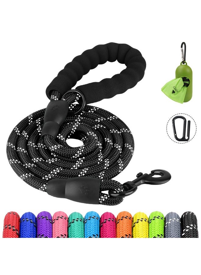 Joytale 6/5/4 FT Leashes for Large Medium Breed Dogs, Heavy Duty Nylon Braided Rope Dog Leash, Comfortable Padded Handle Strong Leashes with Poop Bags and Dispenser, Black, 5'×1/2'' - pzsku/Z0043CEFE63CBD79D2CA1Z/45/_/1736426490/be82d4cd-884c-4ff4-8da6-b5b3cce66b6e