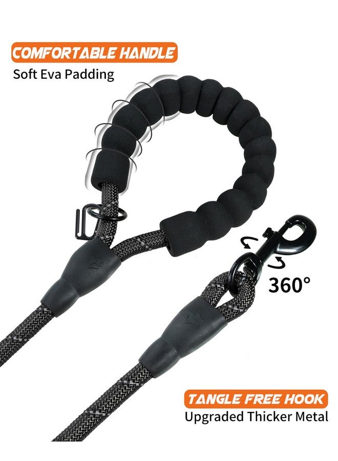 Joytale 6/5/4 FT Leashes for Large Medium Breed Dogs, Heavy Duty Nylon Braided Rope Dog Leash, Comfortable Padded Handle Strong Leashes with Poop Bags and Dispenser, Black, 5'×1/2'' - Image 3