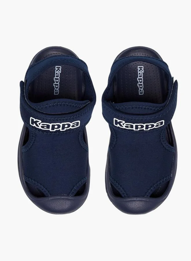 Kappa Boys' Logo Print Sandals with Hook and Loop Closure