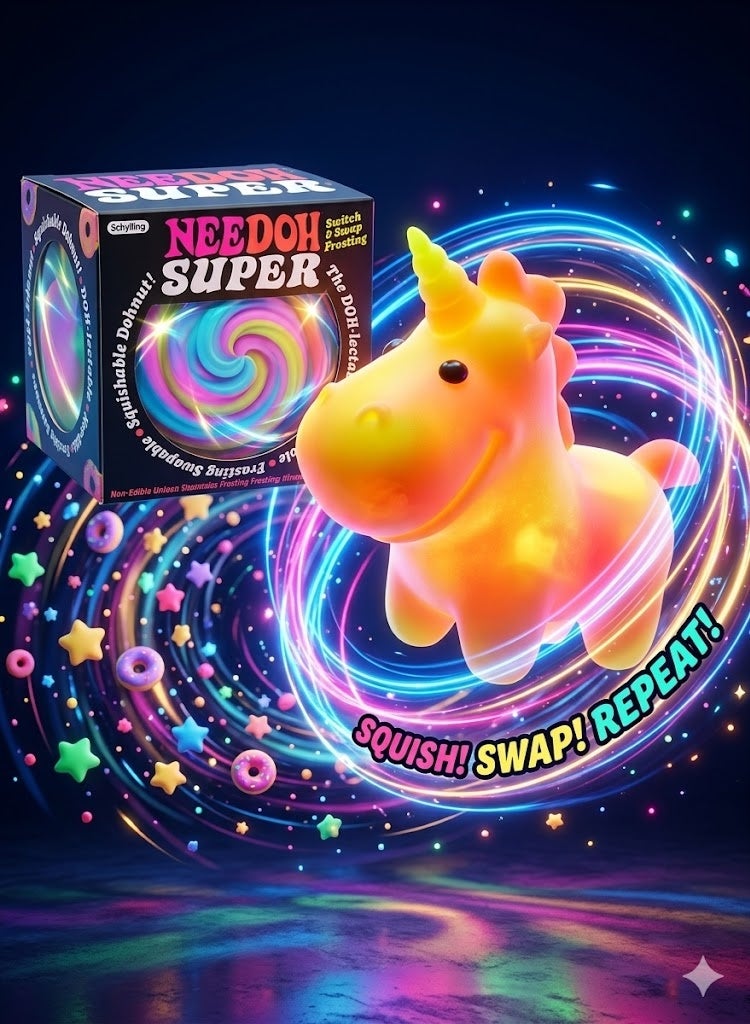 Needoh Needos Squishy Unicorn Stress Balls Like Cream for Girls and Boys, Squeeze Sensory Toys, Stretch and Squeeze Ball Unicorn Squishy Toys for Kids, Party Favors, - Image 2
