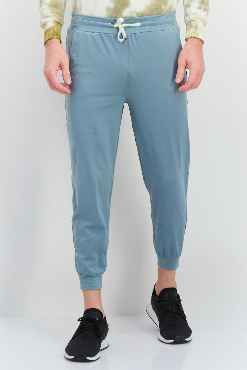 Feat Men Relaxed Fit Solid Jogger Pants, Slate Blue - Image 1