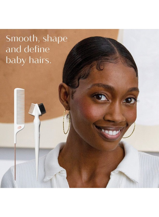 T3 3 Detail Set With Pintail Comb Edge Brush And Teasing Brush Threepiece Hair Brush And Comb Set With Premium Vegan Boar Bristles And Flexible Teeth For Smoothing Detailing And Styling Edges - Image 3
